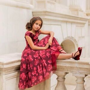 Joyfolie Mia Joy | Girls Juliette Berry Tulle Tiered Dress | Size: 6